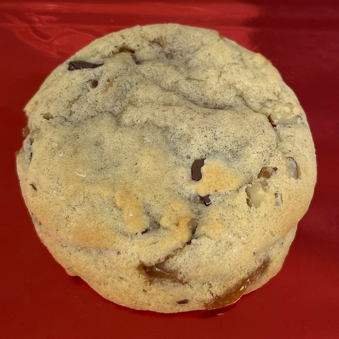 Chocolate Caramel Turtle Cookie