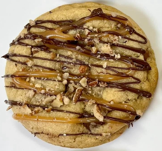 Chocolate Caramel Turtle Cookie